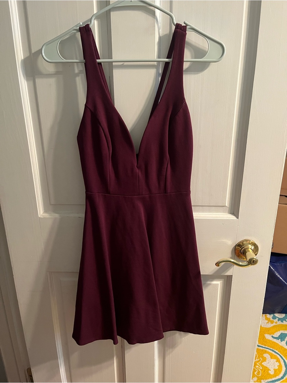 Lulu's Plum V-Neck Dress